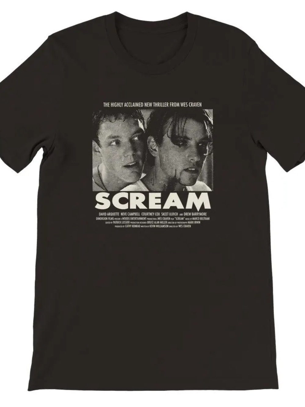 Vintage Black White Scream Movie T-Shirt | Halloween Horror Tee